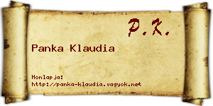 Panka Klaudia névjegykártya